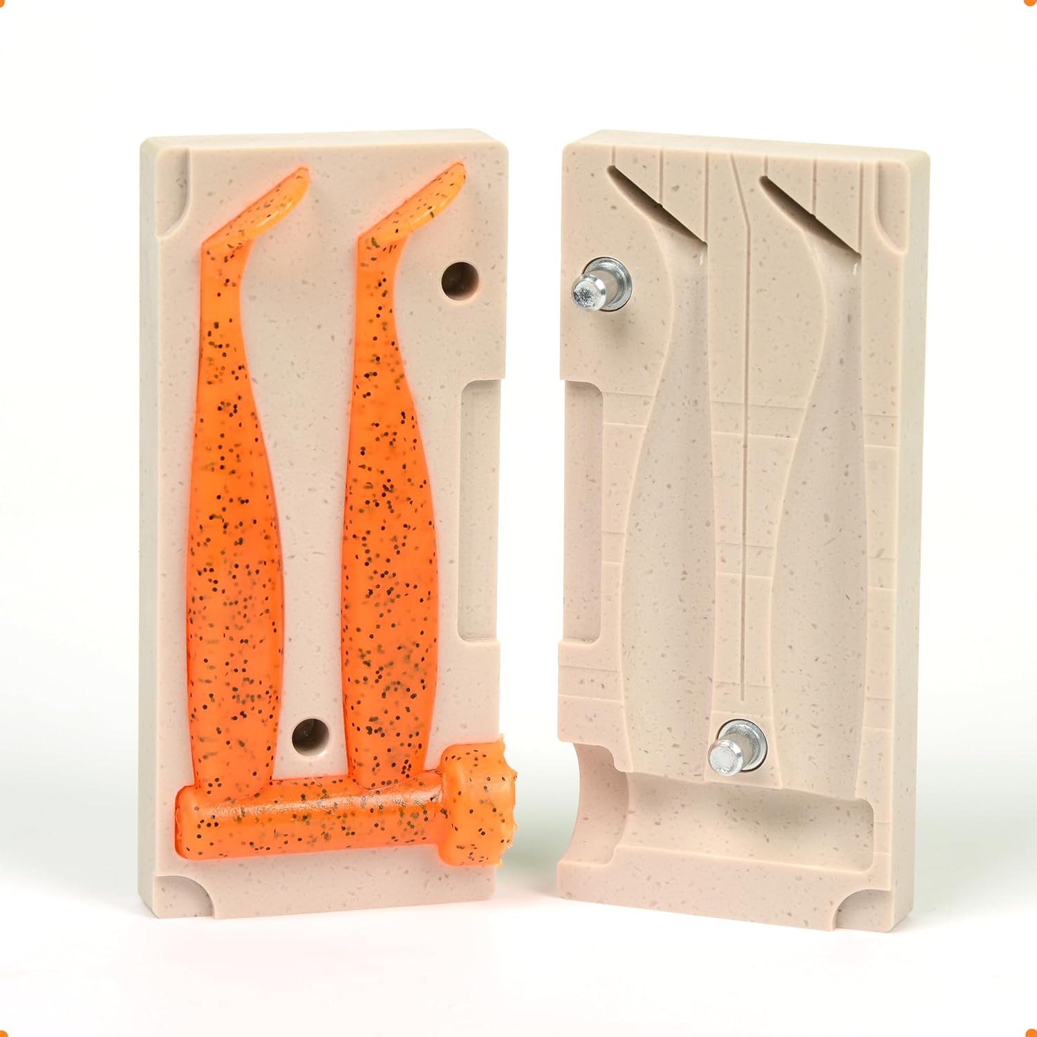 Soft Plastiс Lure Making Injection Fishing Mold Shaker 3.2'' Two Cavity