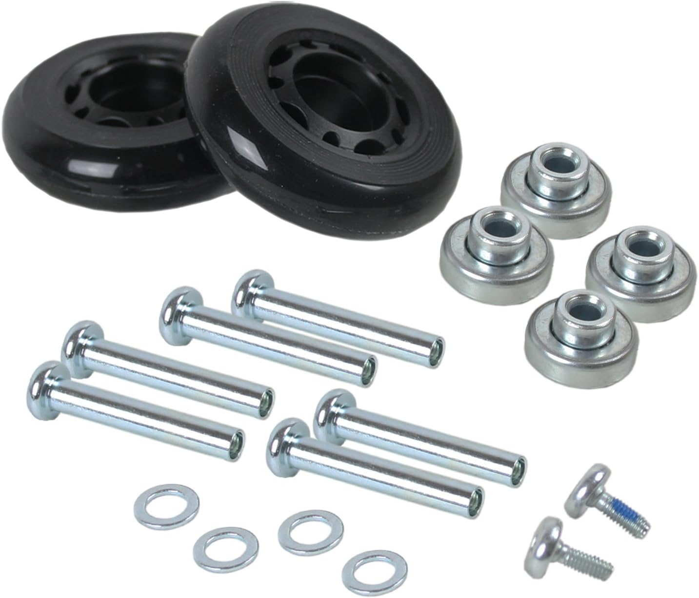 Luggage Wheel Replacement Kit - 80mm Wheels, Bearings, Bolts, Axles