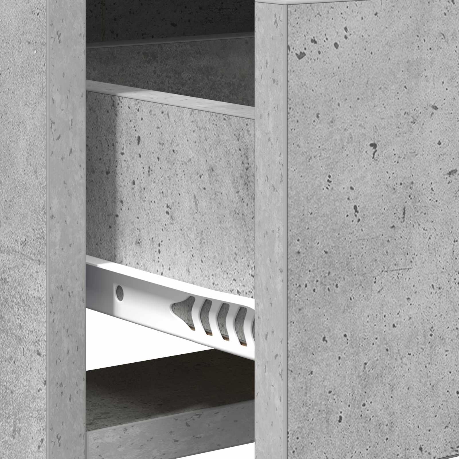 Gecheer TV-Schränk 71,5 x 33 x 47 cm Betongrau Holzwerkstoff, Moderne TV Lowboard Fernsehschrank für Home-Cinema Gamerzimmer Wohnungen Büro8011150
