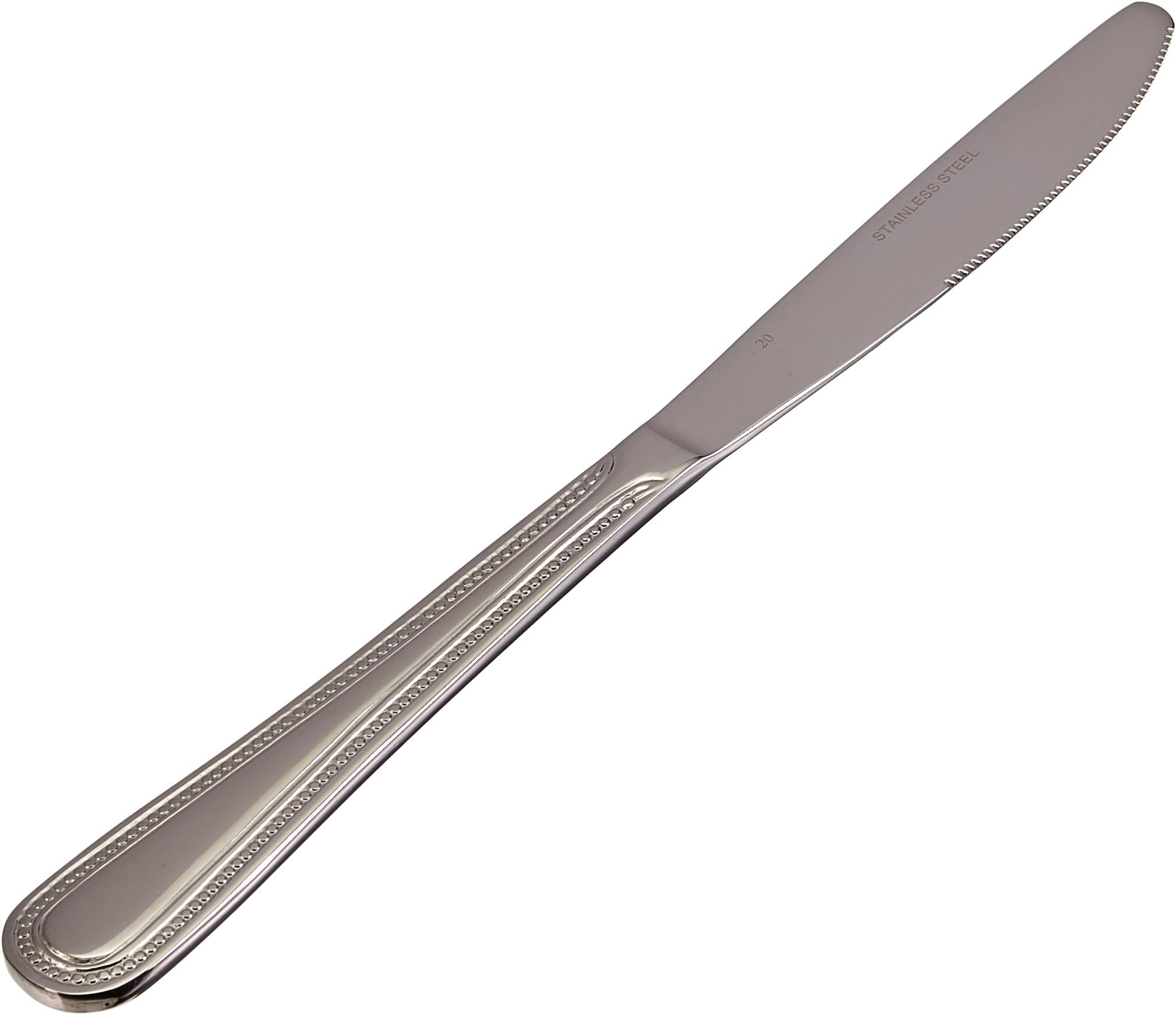 Winco 12-Piece Dots Dinner Knife Set, 18-0 Stainless Steel, Silver