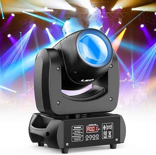 HOLDLAMP 120W Moving Head DJ Lights,18-Facet Prism Stage Lighting 8 Gobos and 8 Colors Spotlight with DMX and Sound Activated Modes for Wedding Parties Church Live Band Show Bar