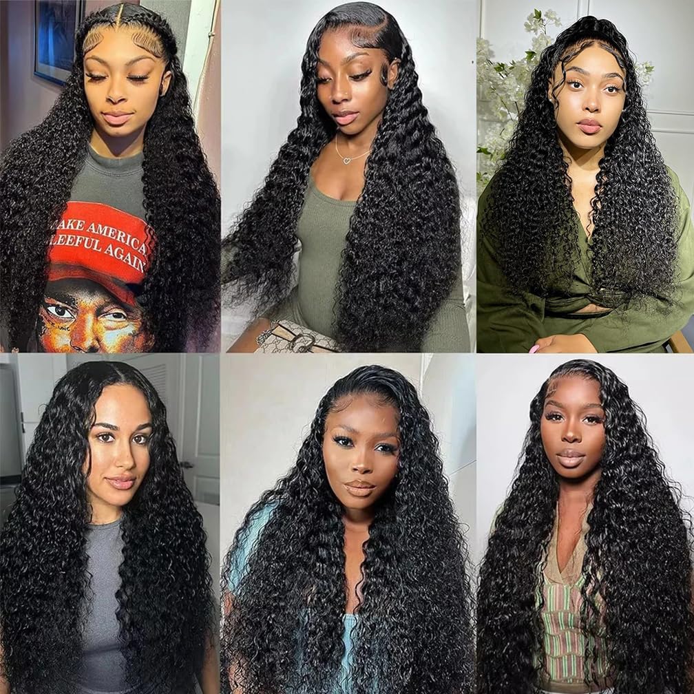 10A Brazilian Human Hair Water Wave Bundles Wet and Wavy Human Hair 3 Bundles for Black Women 18 20 22 Inch Water Curly Hair Extensions Ocean Wave Bundles Natural Black Color