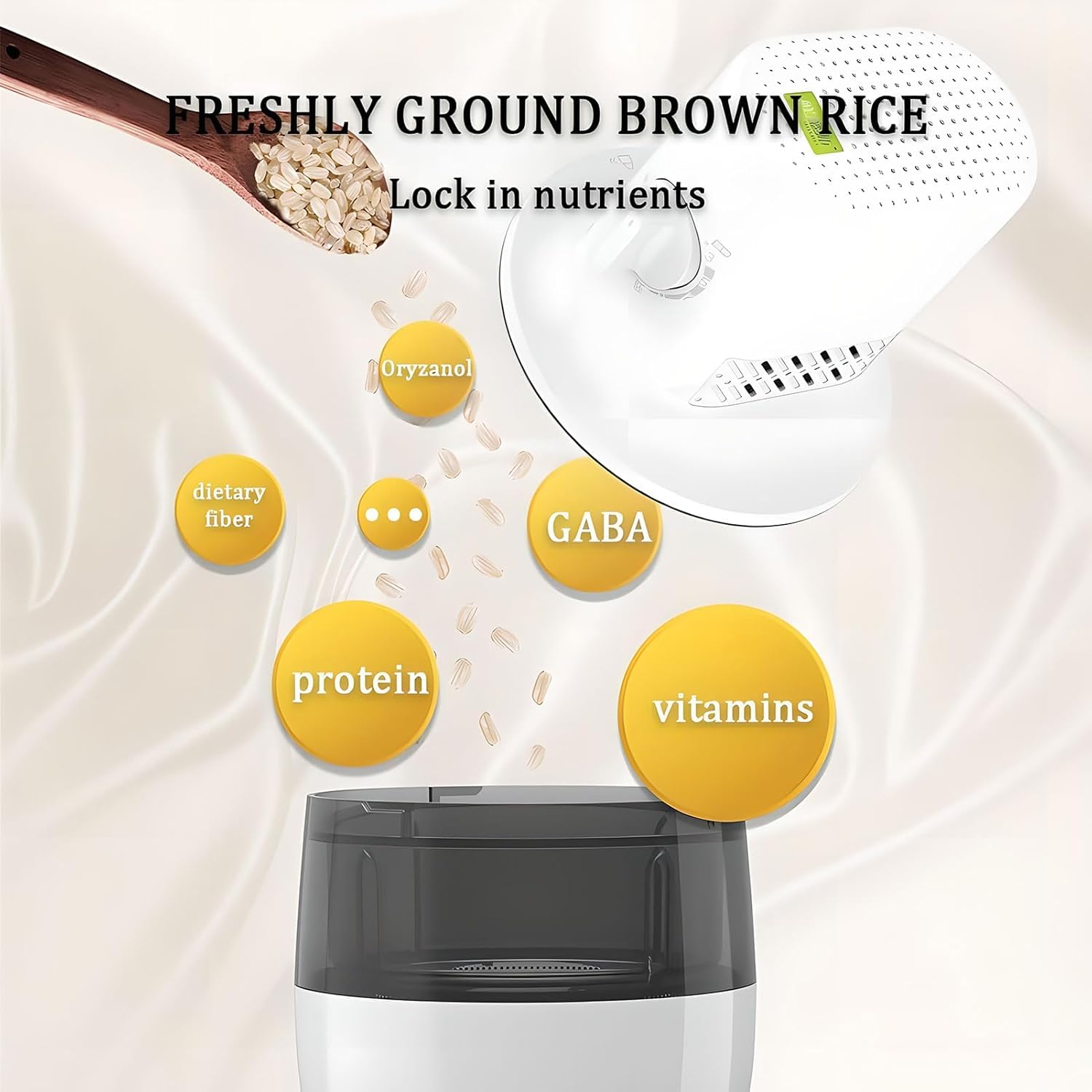 Automatic Rice Bran Separator, Rice Milling Machine, 320ml Capacity with 7 Gears Milling Accuracy, Electric Hulling Machine for Home Use