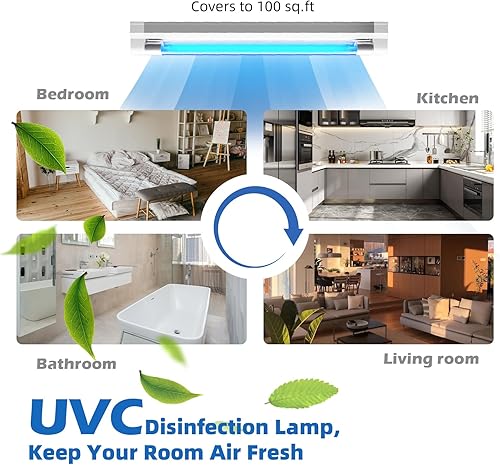 Miniatura 3 de coospider-repta Desinfectante de luz UVC para todas tus necesidades de desinfección, paquete de 2 lámparas germicidas de luz UV de 6 W con potente