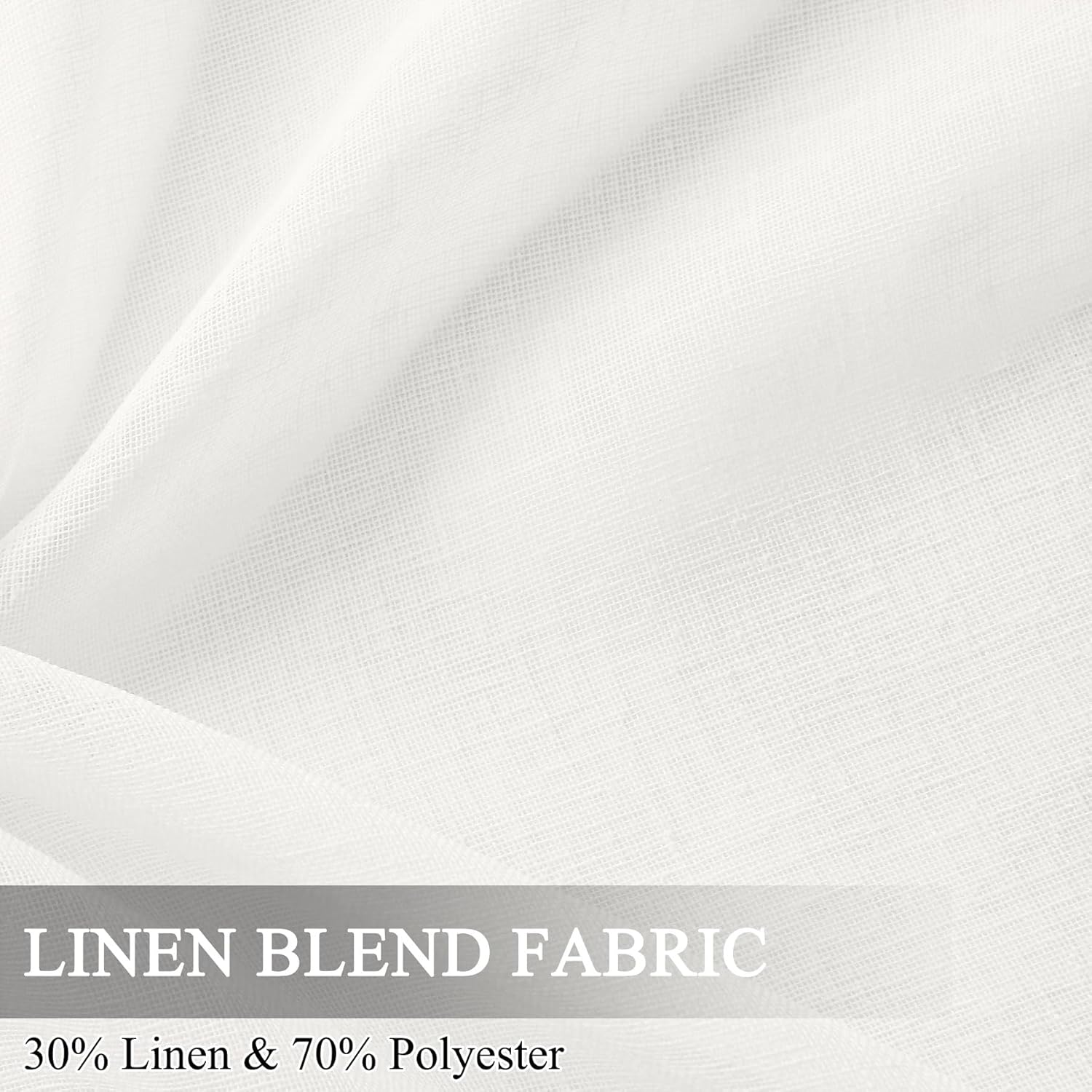 Fcosie 27" Wx84 L Pinch Pleated Semi Sheer Curtains Natural Linen Blended Drapes Light Filtering Drapery 84 inch Length for Living Room Bedroom Pinch Pleated Drapes with Hooks, 2 Panels, White