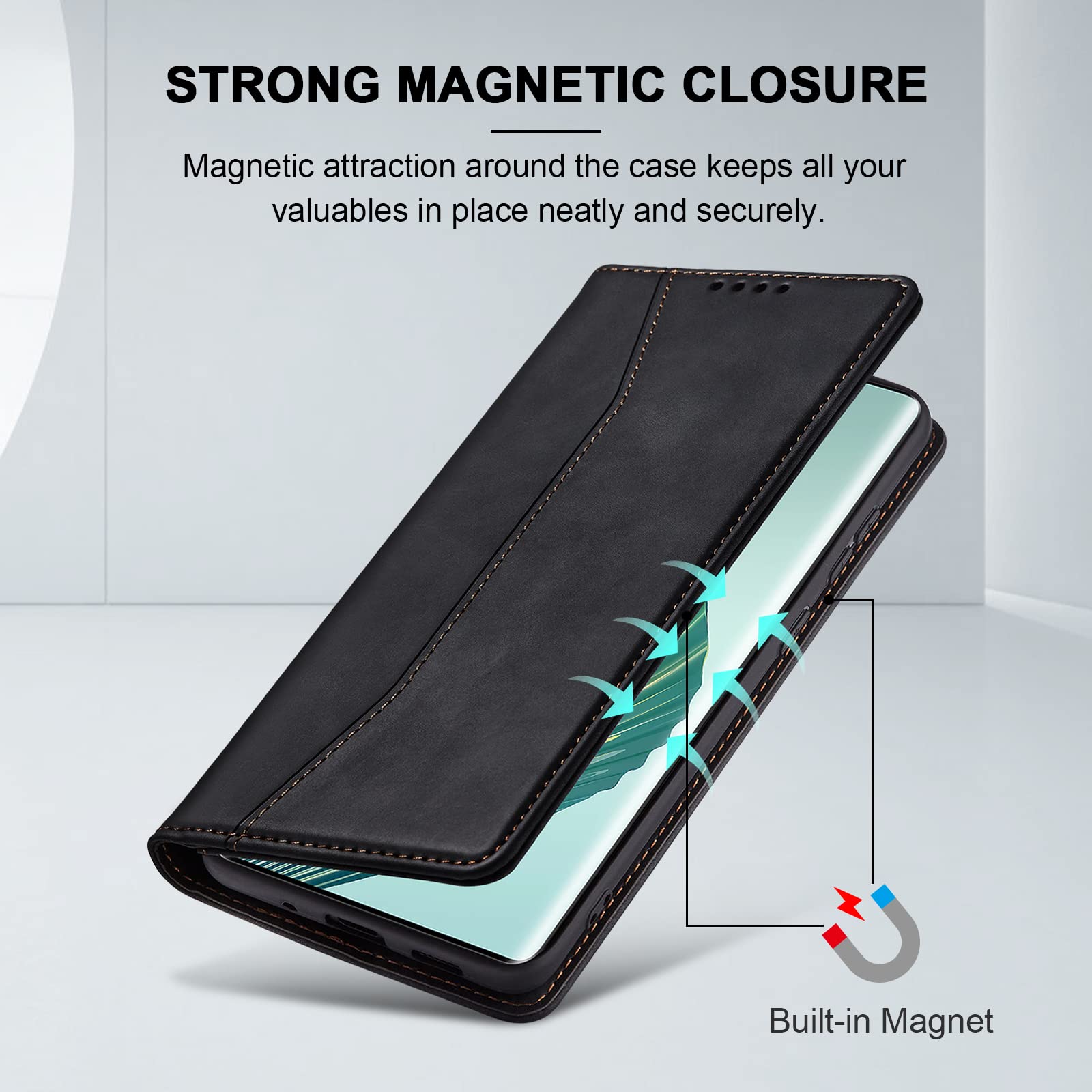 WOBURN Custodia In Pelle PU Per Honor X8a - Flip Cover Con Chiusura Magnetica E Funzione Stand, Nero