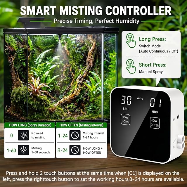 Foto 3 de 6 de Sistema de nebulización de reptiles automático silencioso con temporizador