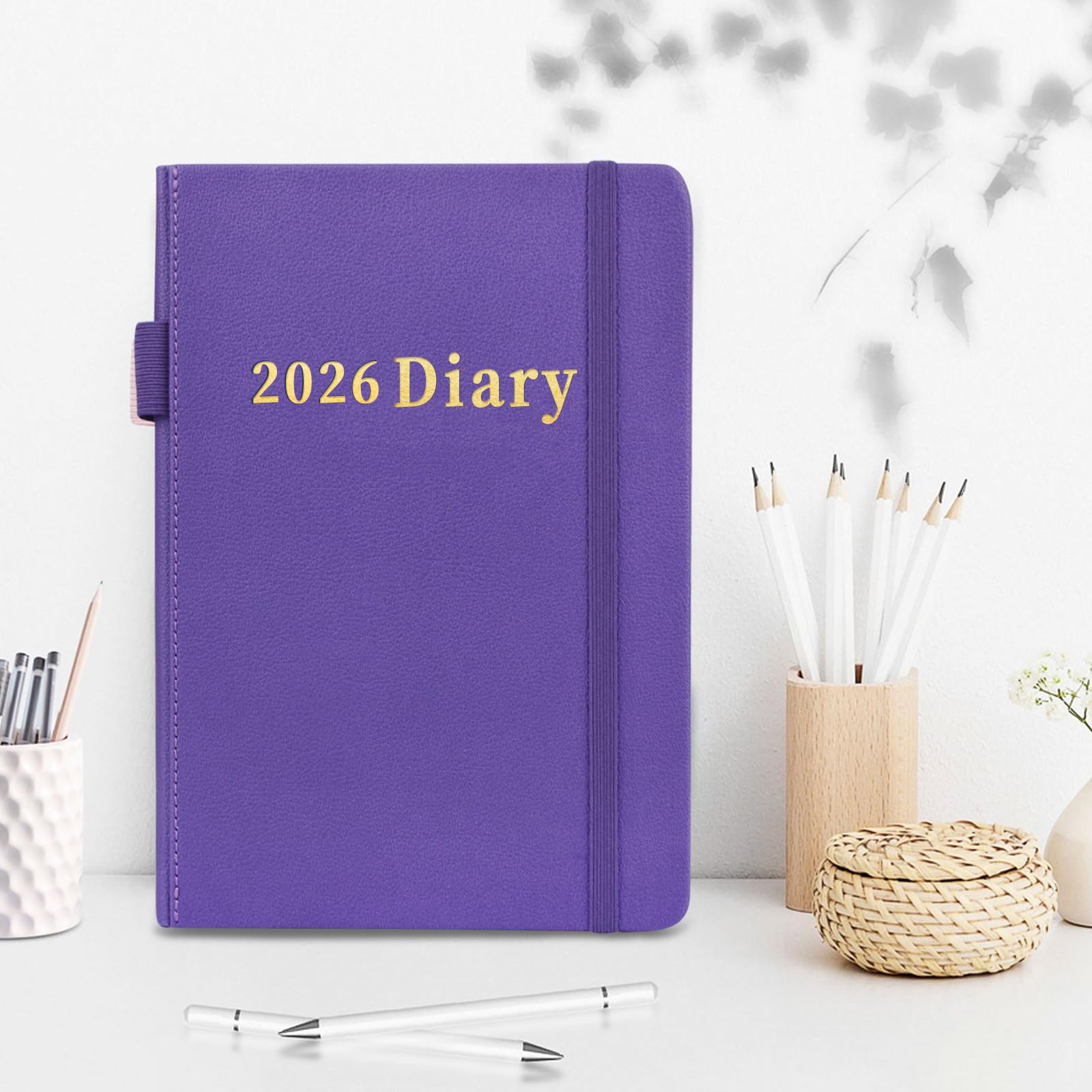 Diary 2026 - A5 Diary 2026 Day Per Page From Jan. To Dec. 2026, Productivity Planner 2026 With Monthly Tabs, 14.8cm × 21.4cm - Brown - View #13