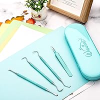 Vista 4 de Whaline Herramientas de vinilo de deshierbe de 4 piezas de precisión de acero inoxidable con estuche, kit de herramientas de manualidades de papel