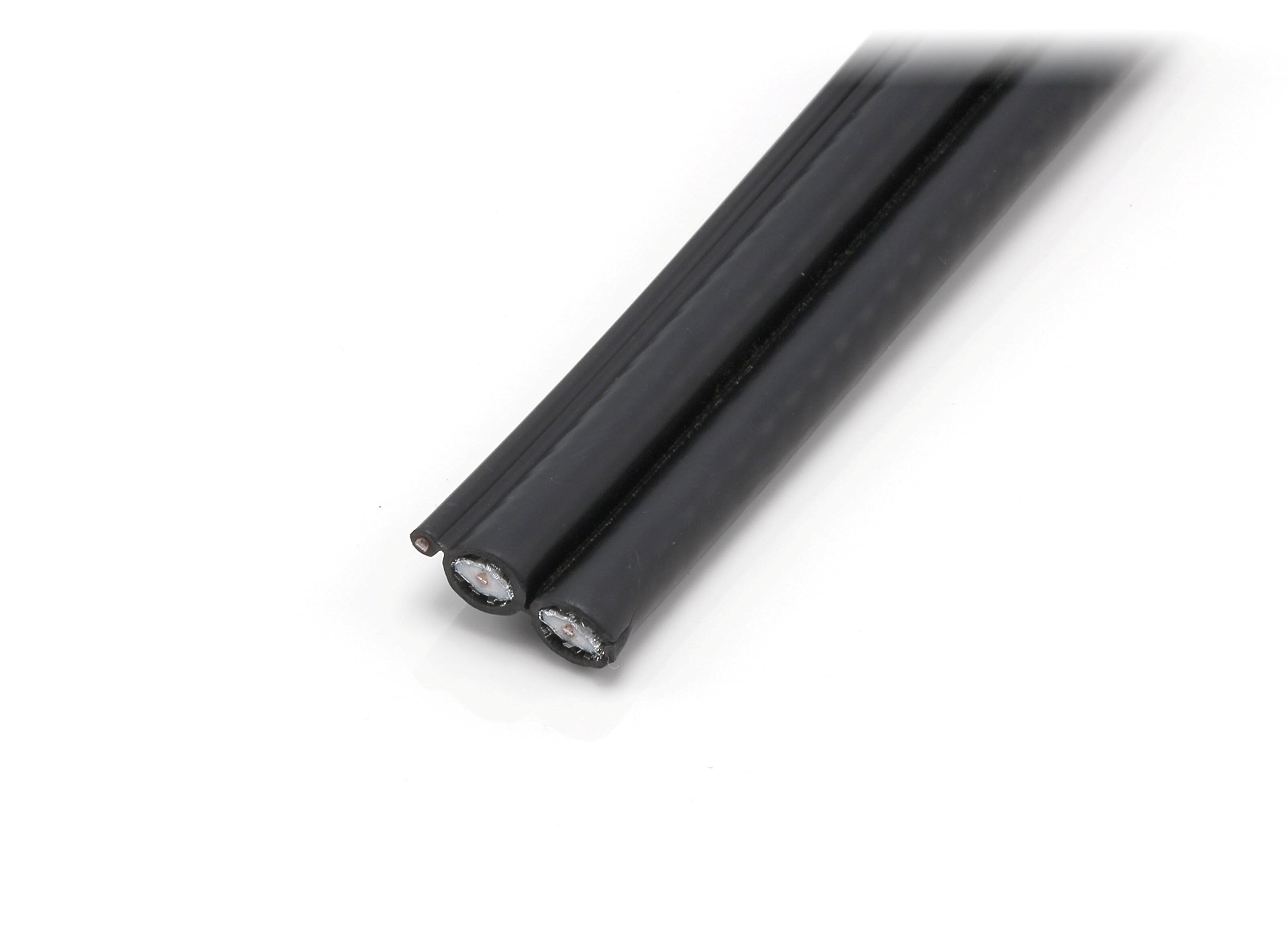 Dual RG6 coassiale, made in the USA, cavo coassiale doppia (Siamese cavo) 18 AWG cavo coassiale satellite, antenna, e CATV grade con connettori a compressione 75 ft Black - Twin with Ground