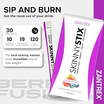Zantrex SkinnyStix Weight Loss Drink Mix - Appetite Suppressant, GLP-1, 30