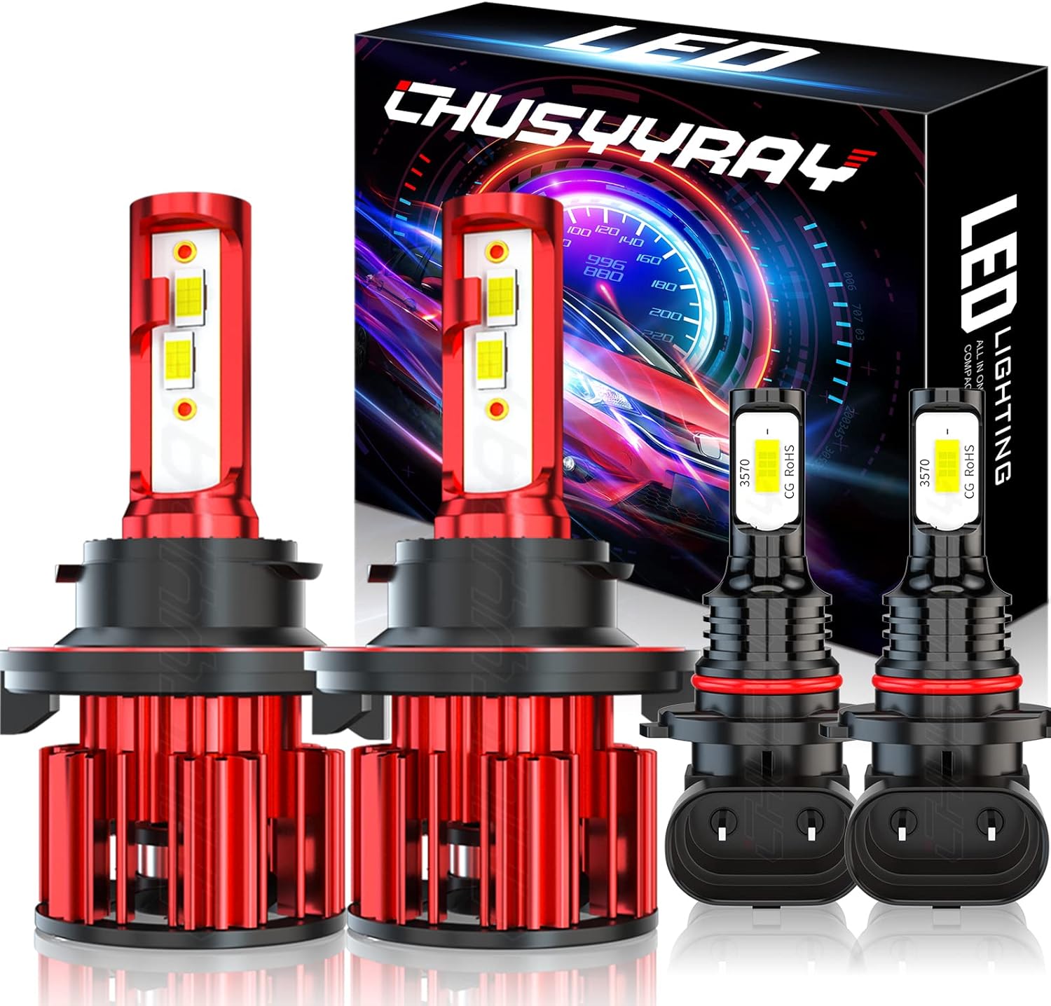 CHUSYYRAY 9008 LED Headlight Bulbs For 2004 2005 20062012 2013 2014 Ford F150 LED