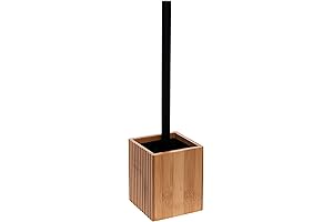 Bath Bliss Small Square Oslo Bamboo Wood Toilet Brush