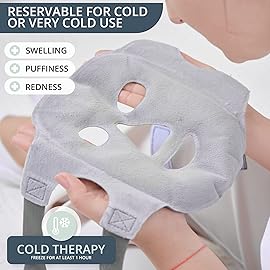 MyHalos Ice Face Mask - Frozen Face Mask for Pain Relief, Migraine & Wisdom Tooth Surgery - Our Cooling Face Mask for Swelling, Puffiness & Stress Relief - Hot or Cold Gel Face Mask Cold Pack