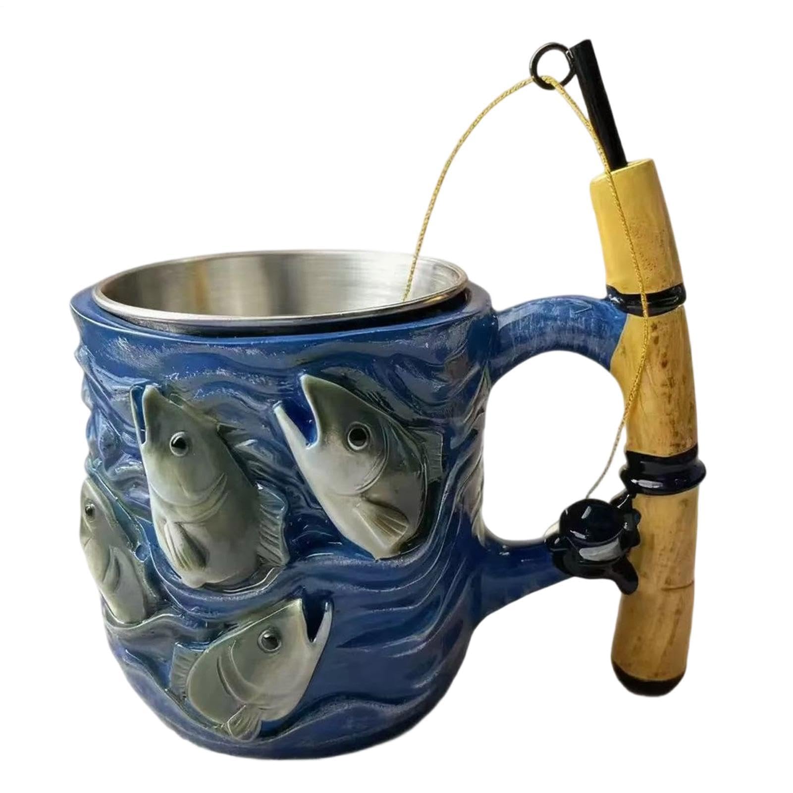 Taza de café de resina con soporte para bebidas novedoso