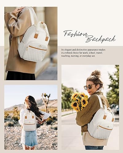 Miniatura 3 de MATEIN Mochila pequeña para mujer, bonita mochila ligera para laptop con bolsa de maquillaje y puerto USB, mini bolsa de hombro casual impermeable