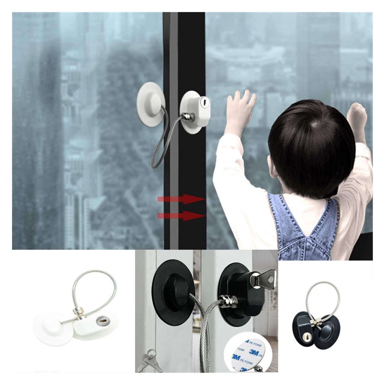 Bloqueo de Ventana 4 Piezas/Lote Protección Infantil Bloqueo de Ventana Seguridad Limitador de Ventana Cerraduras en Las Ventanas Seguridad Infantil Seguridad Infantil Bloqueo infa