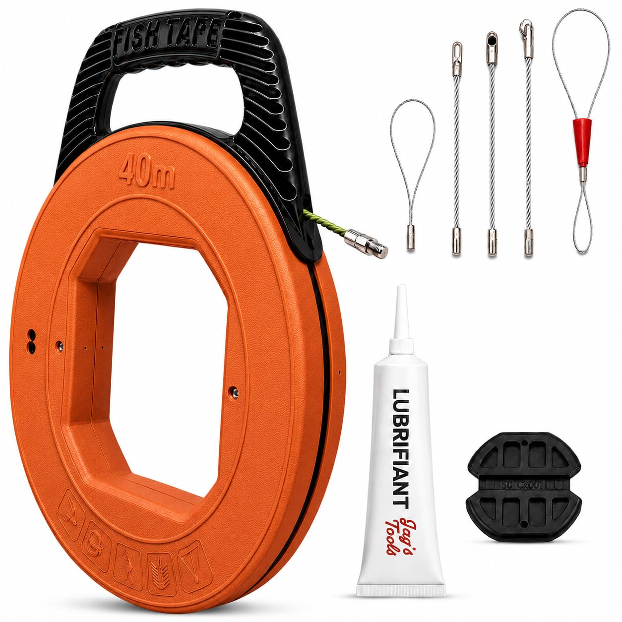 Jag's Tools Aiguille Tire-Fil Électricien 40m avec Gel Lubrifiant