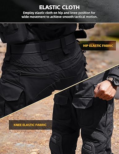 Miniatura 4 de IDOGEAR Pantalones de combate G3 para hombre con rodilleras, pantalones de camuflaje múltiple Airsoft Caza Paintball Pantalones tácticos al aire