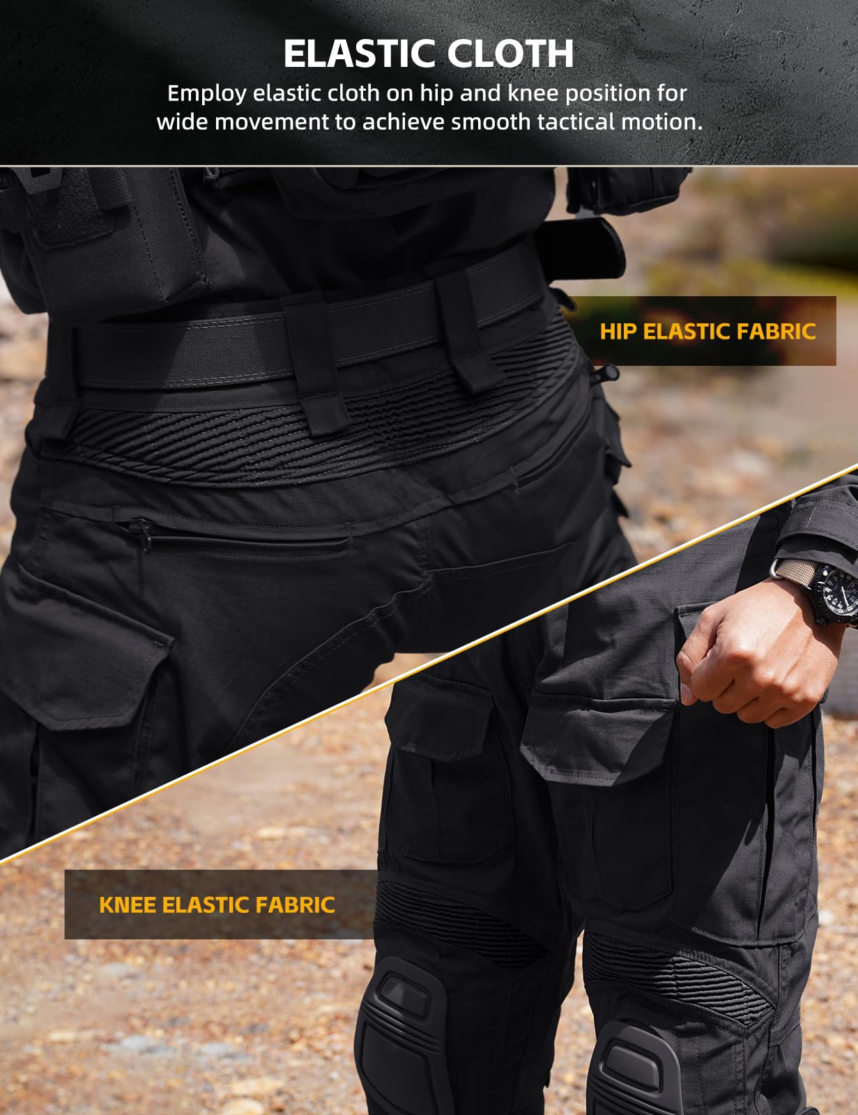 IDOGEAR Men G3 Combat Pants with Knee Pads Camouflage Pants Airsoft Paintball Outdoor Tactical Trousers — view 6