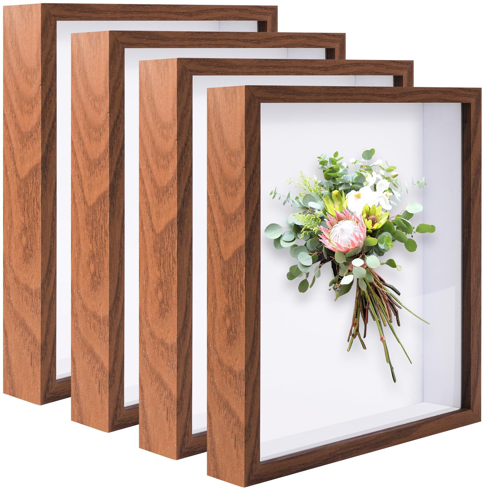 Boîte de présentation en bois de noyer massif 20x25 | Cadre d'exposition haut de gamme