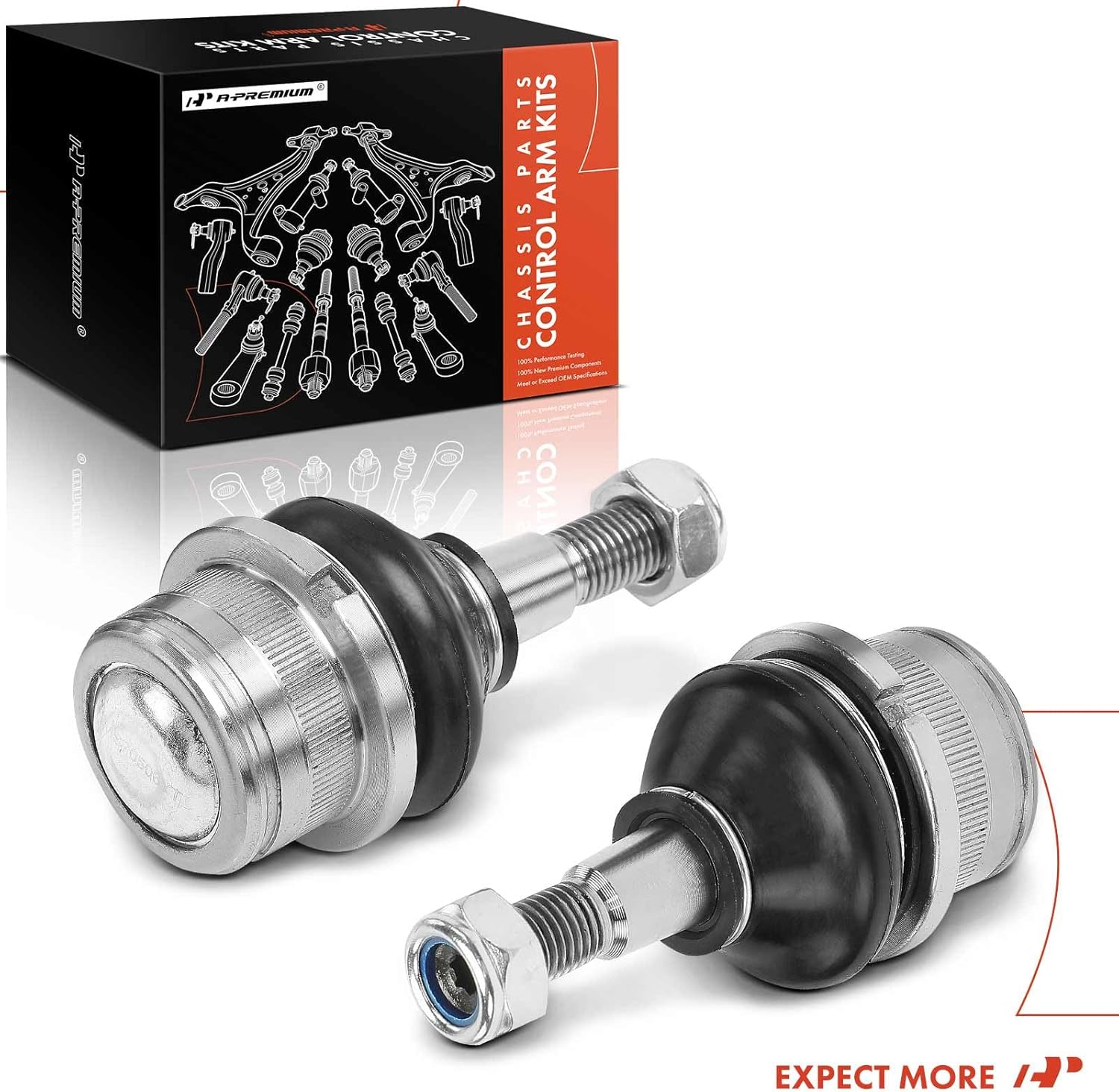A-Premium 2 x Front Upper Ball Joint, Compatible with Volkswagen Beetle 1965-1977, Karmann Ghia 1965-1974