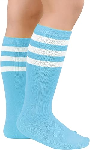 Miniatura 2 de Century Star Calcetines de fútbol para niños, calcetines de tubo hasta la rodilla, calcetines de uniforme para niñas, calcetines deportivos de