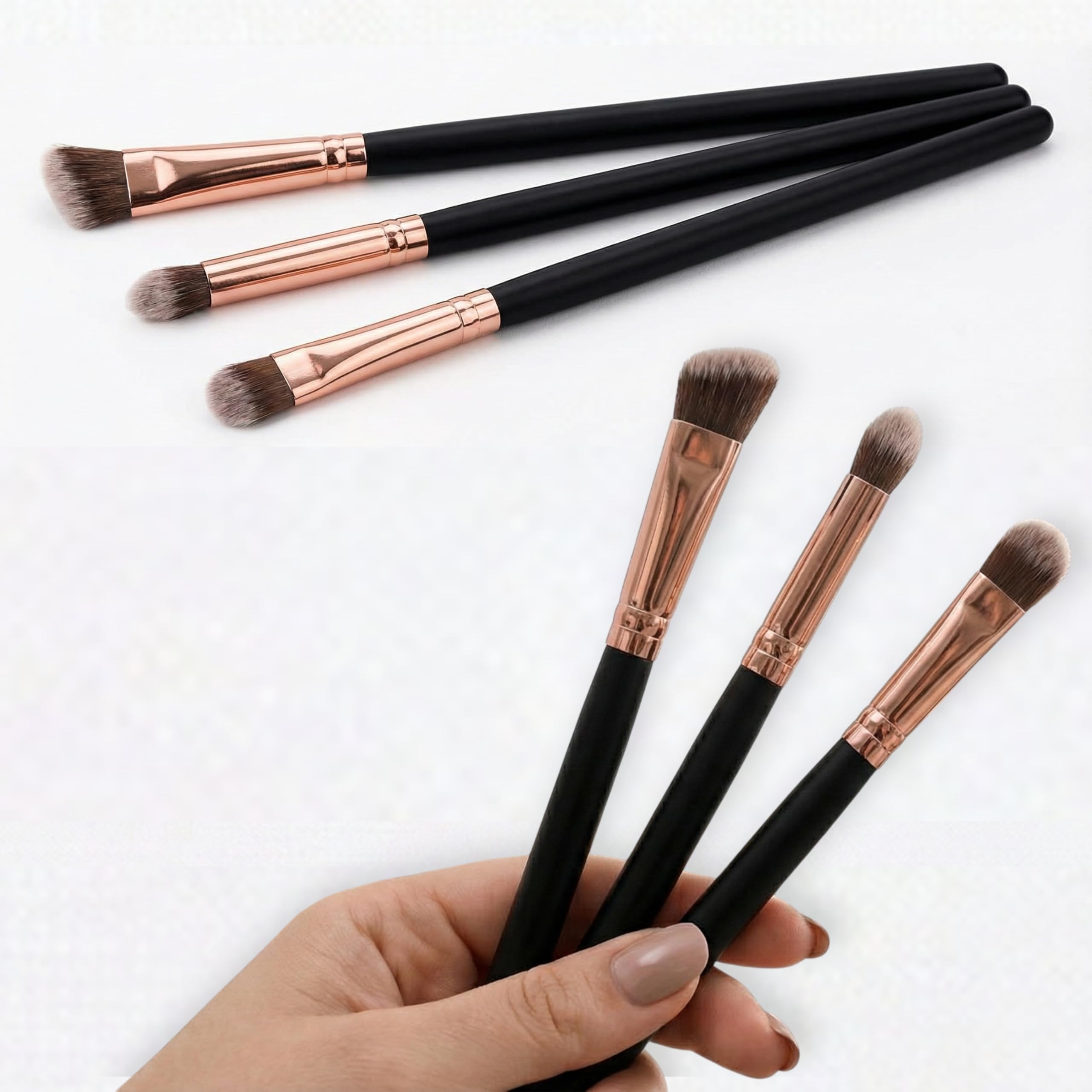 TEMPERIA Professional Eye Make-Up Brush Set (3pcs) - Angular Brush for Eye Shadow, Eyebrow Shape & Eyeliner - Soft Bristles Brushes for Makeup - Fluffy Make Up Brushes for Precise Blending-picture-48