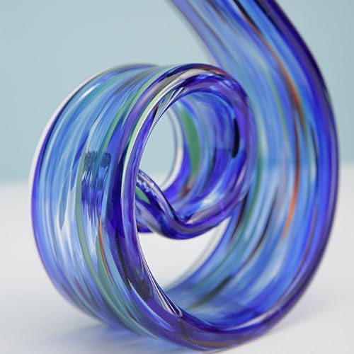 Miniatura 8 de Escultura de cristal soplado a mano de 11.4 pulgadas de alto, escultura de arte estilo Murano, estatuas de decoración del hogar, decoración del