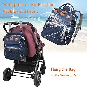 Astro alan Baby Diaper Bags with Changing Station, Waterproof Diaper Bag Backpack for Moms Dads with USB Charging Port, Baby Shower Gifts, Large Capacity diaper backpack, Blue