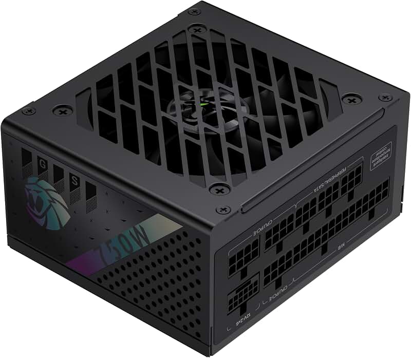 GAMEMAX GS 750G SFX Alimentation PC 750W, Modulaire Complet, 80 Plus Gold, Condensateurs Japonais Haut de Gamme, Ventilateur FDB, APFC+LLC+DC-DC, 9 Protections, Garantie 5 Ans, Noir