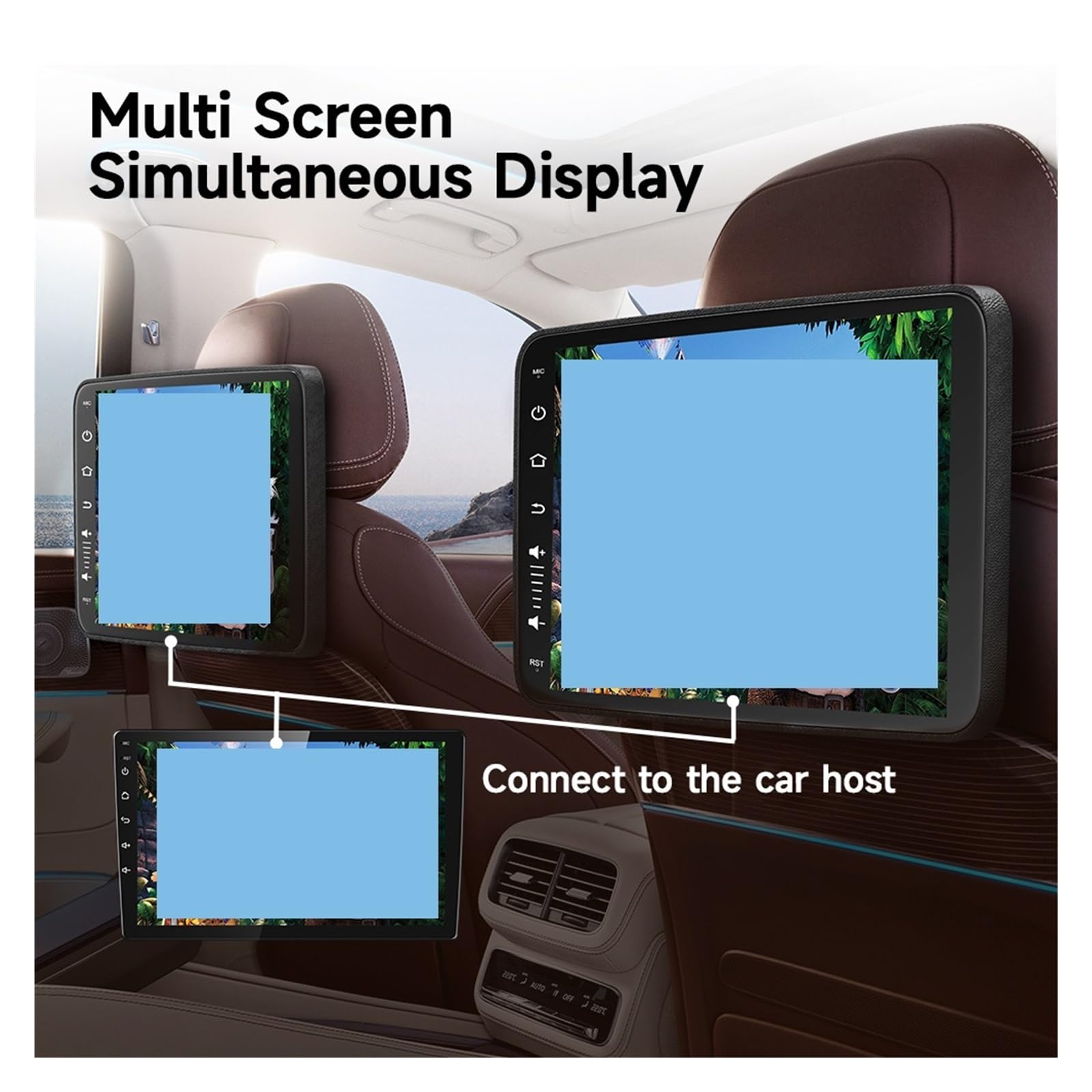 Monitor De Reposacabezas con Pantalla Táctil IPS For Tableta, Reproductor Música Y Vídeo En Línea For Asiento Trasero Coche FáCil Instalación para Viajes(ROM 32G 1PCS (WiFi))