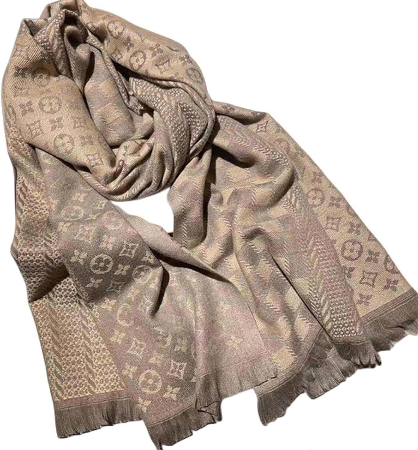 Scarf Winter Imitation Cashmere Double-Sided Heart Plaid Jacquard Checkerboard with Fringed Scarfs