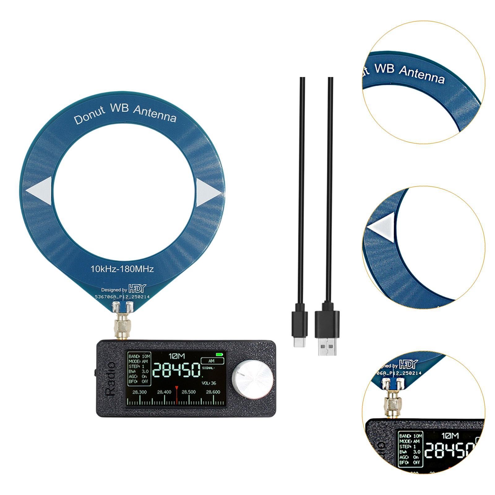 Mini Radio Portátil con Pantalla de 1.9 Pulgadas Receptor de Bolsillo Antena de Bucle Chip DSP Multifuncional Adecuado para Viajes Pesca Picnic Oficin, Azul Negro