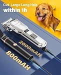 oneisall Dog Grooming Kit for Thick Hair with Stainless Steel Blade | Powerful Motor & Blade, IPX7 Waterproof, Low Noise, Cordless & Long Battery Life, Paw Trimmer+6 Guide Combs 3-18mm