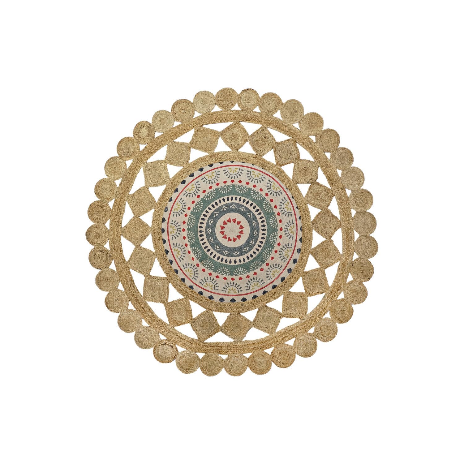 Tapis jute et coton 150x150 cm - Fini les tapis fins qui glissent avec le grammage 2000 GSM