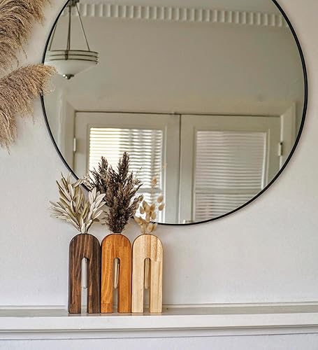 Miniatura 5 de Maceta de pared para interiores, florero bohemio, estación de propagación, maceta colgante de madera, decoración de pared para sala de estar (forma