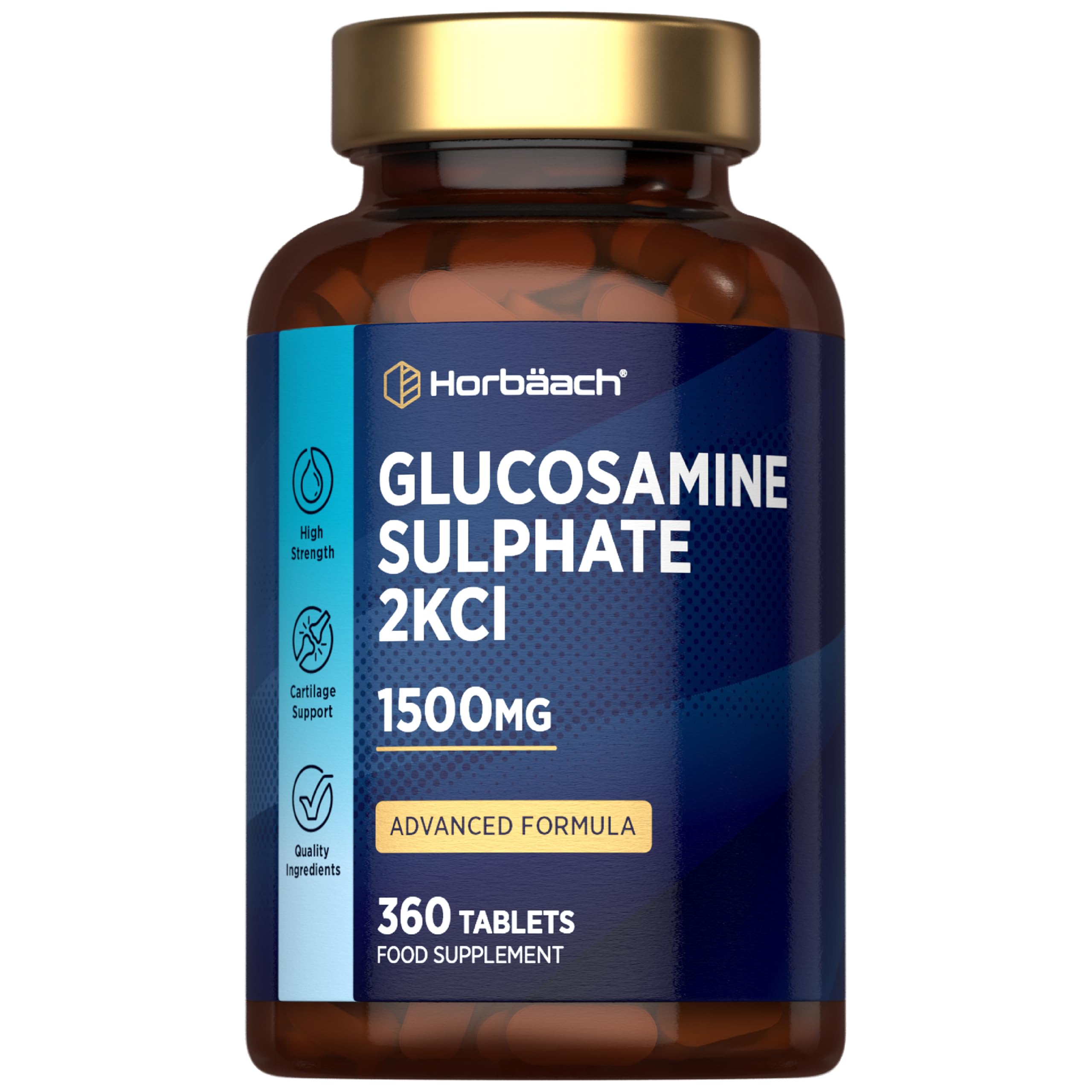 Glucosamine Sulphate 2KCL Supplement 1500mg | 360 Tablets | High Strength | No Artificial Preservatives | by