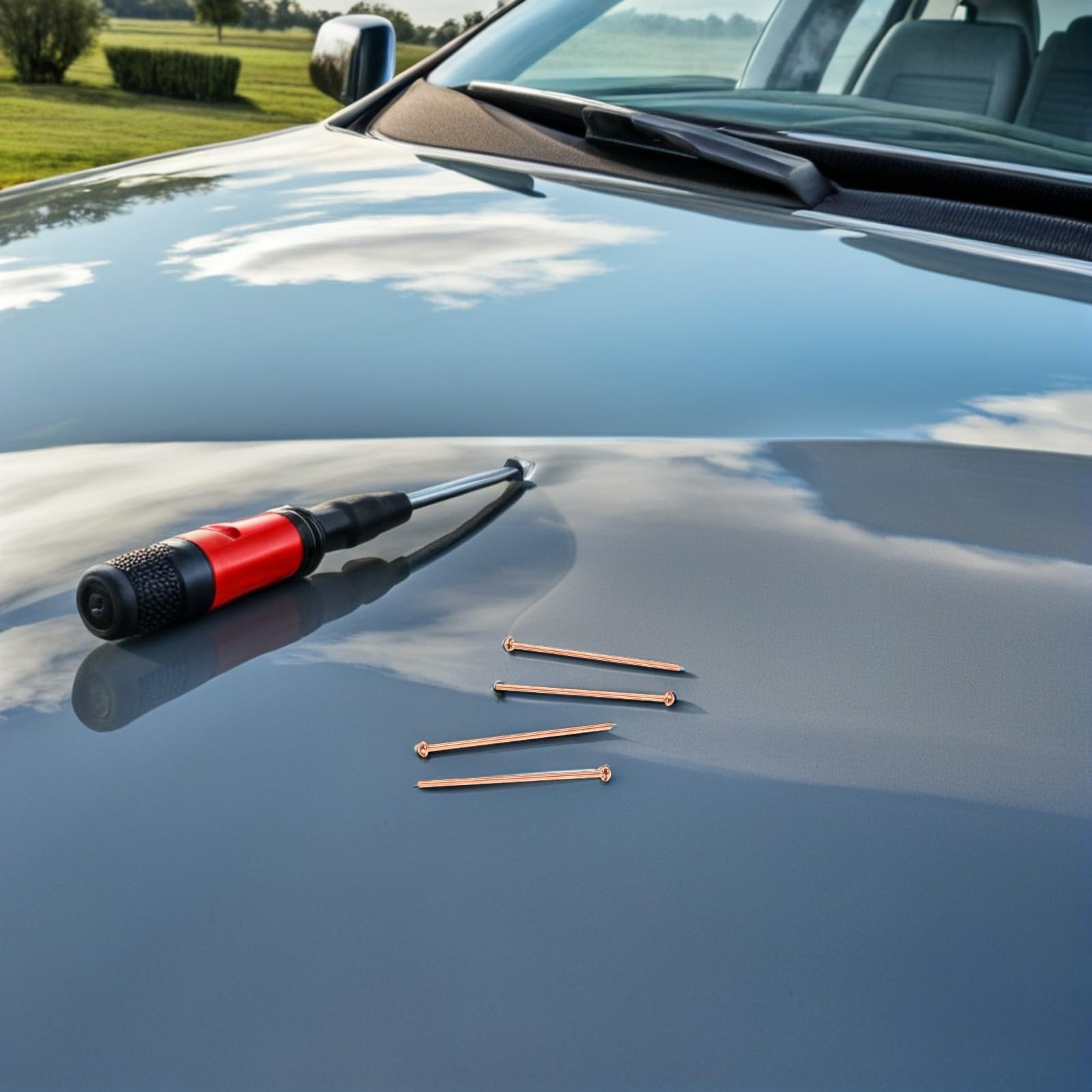 ULTECHNOVO Kit D'outils de Réparation de Carrosserie Automobile 500pcs Clous de Soudage en Fer Cuivré pour Réparation Rapide Pare-Chocs et Carrosseries
