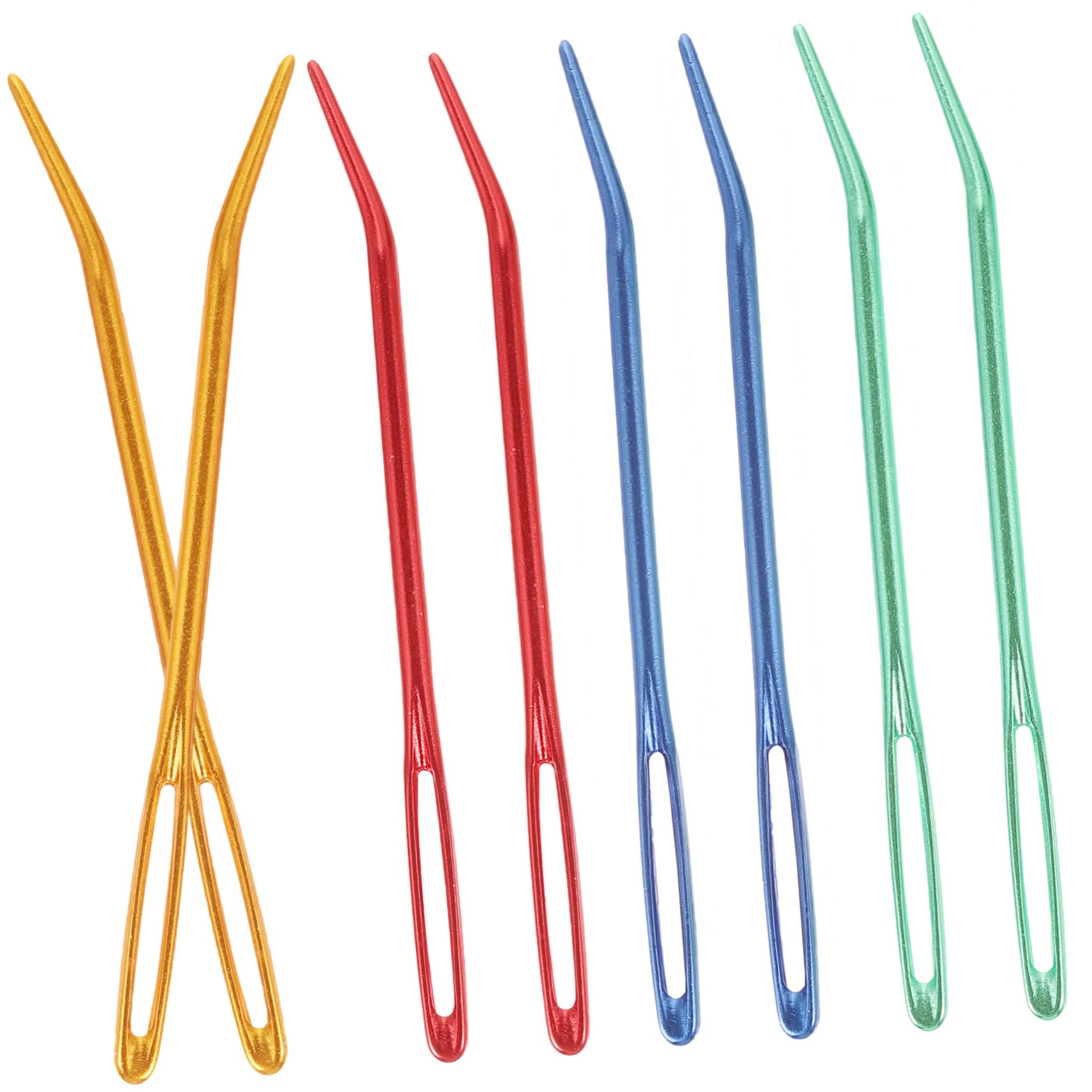 Operitacx Large Eye Needles 8pcs Set Sturdy Aluminum for Knitting and Crochet Projects