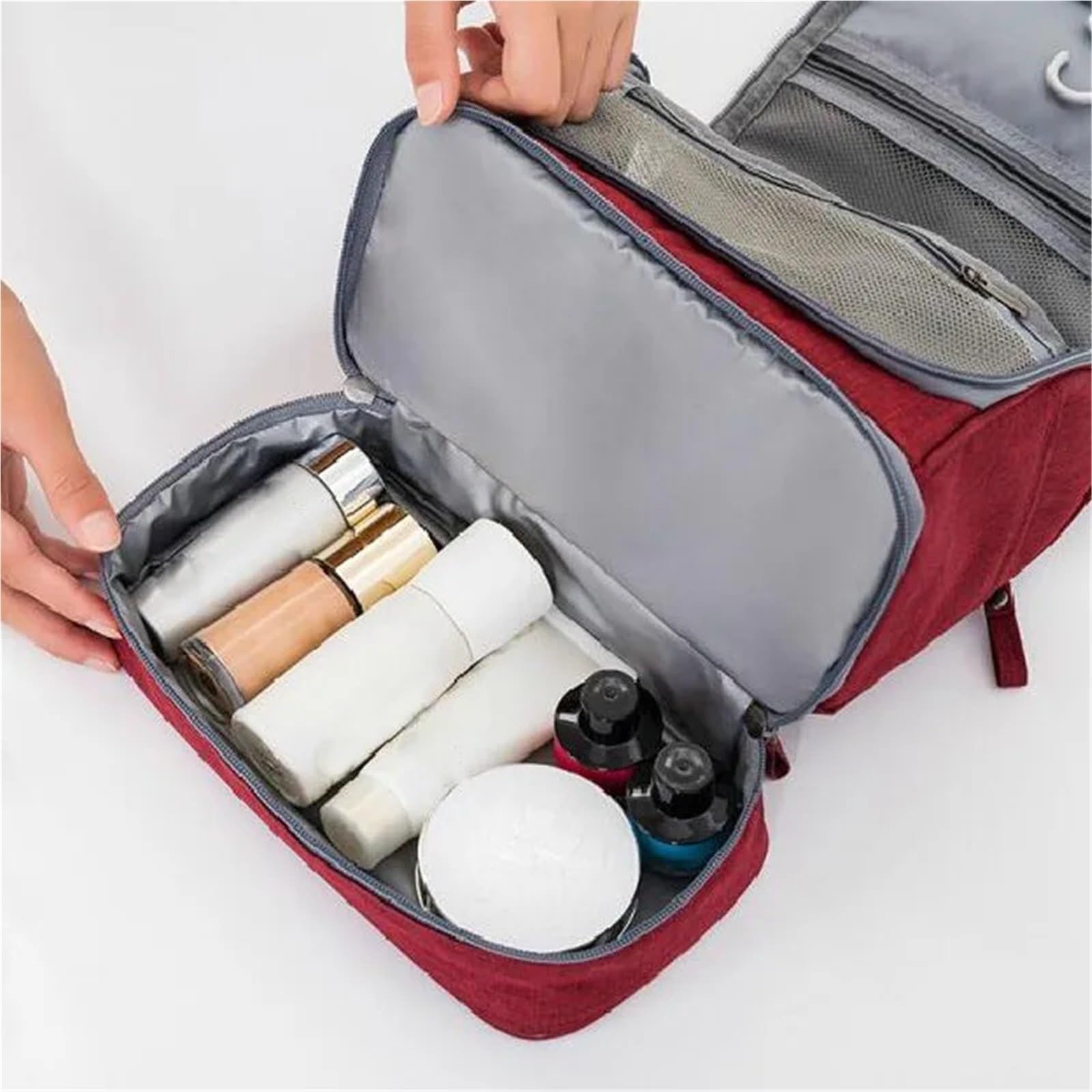Reise-Toilettenbeutel Hängende Kulturtasche, Reise-Kosmetiktasche, wasserdichter Oxford-Organizer for Reisezubehör, Kulturset for Männer und Frauen(Blue)