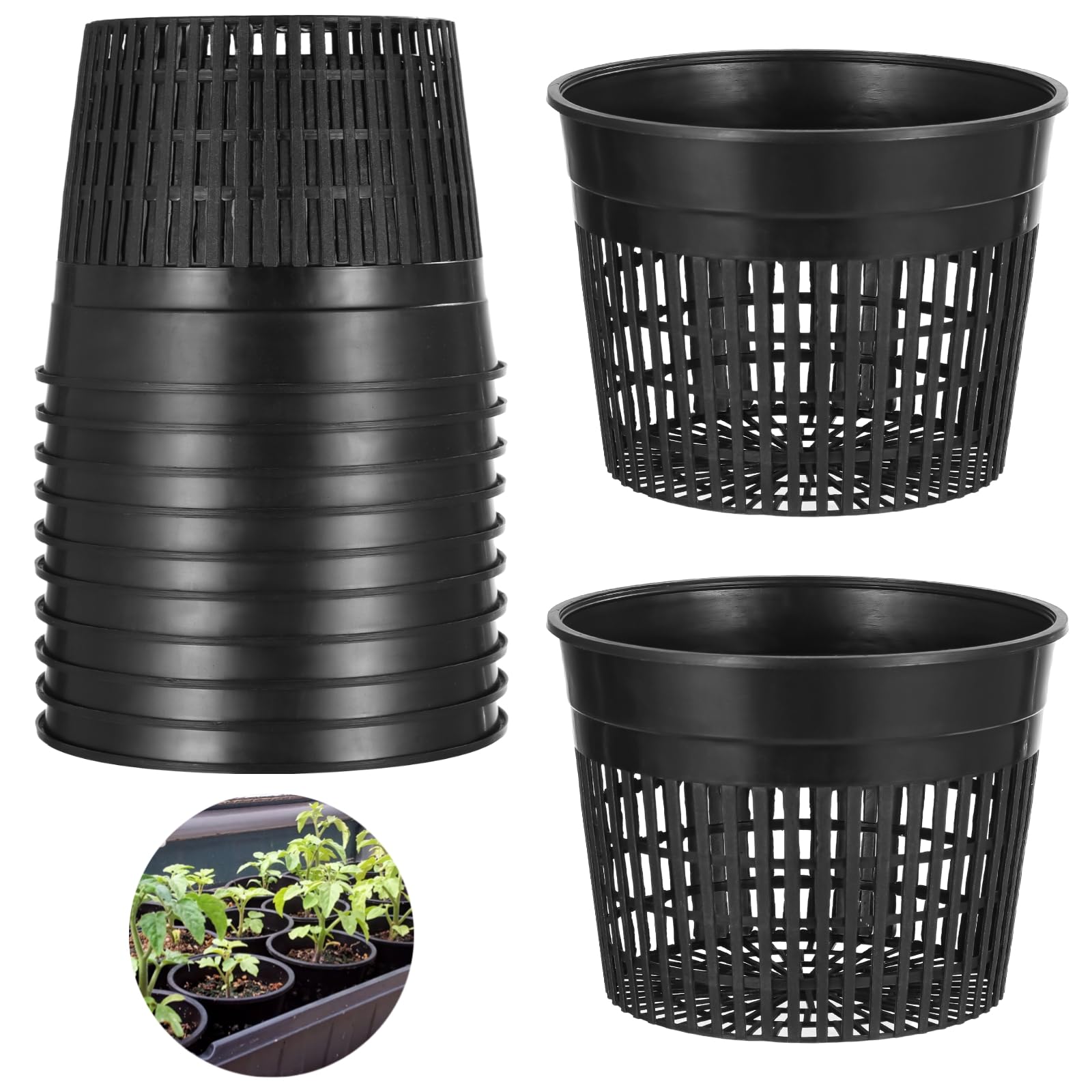 Net Pot Planting Snapklik.com : 12 Pcs Net Pots For Hydroponics - 6 Inches Hydroponic ...