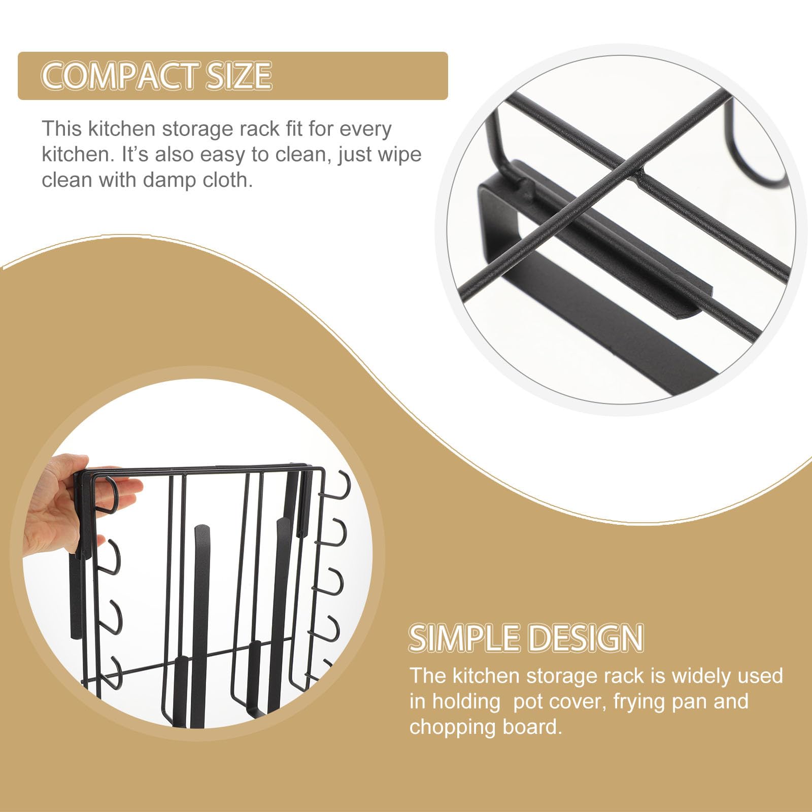 Artibetter Porta Coperchi Pentole e Taglieri, Acciaio al Carbonio | Cucina, Bordi Arrotondati, Pulizia Facile, Base Antiscivolo, Design Semplice, Finitura Curata