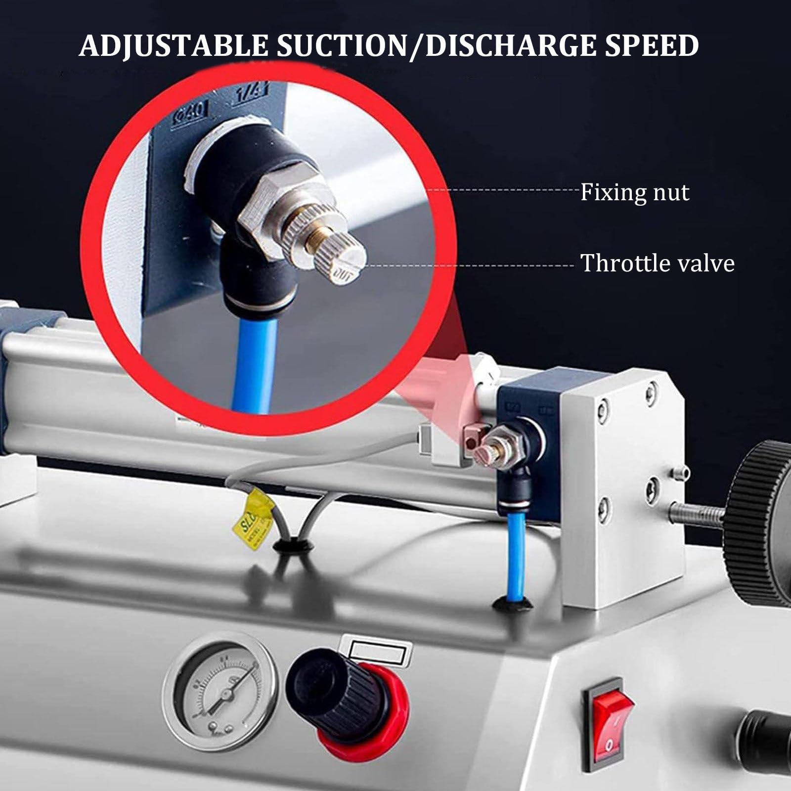 Riempitrice pneumatica - Dispenser di liquidi e pasta con controllo automatico/manuale, riempitrice a pistone per succhi, latte, alcol, cosmetici, olio, miele (30-1500 ml)