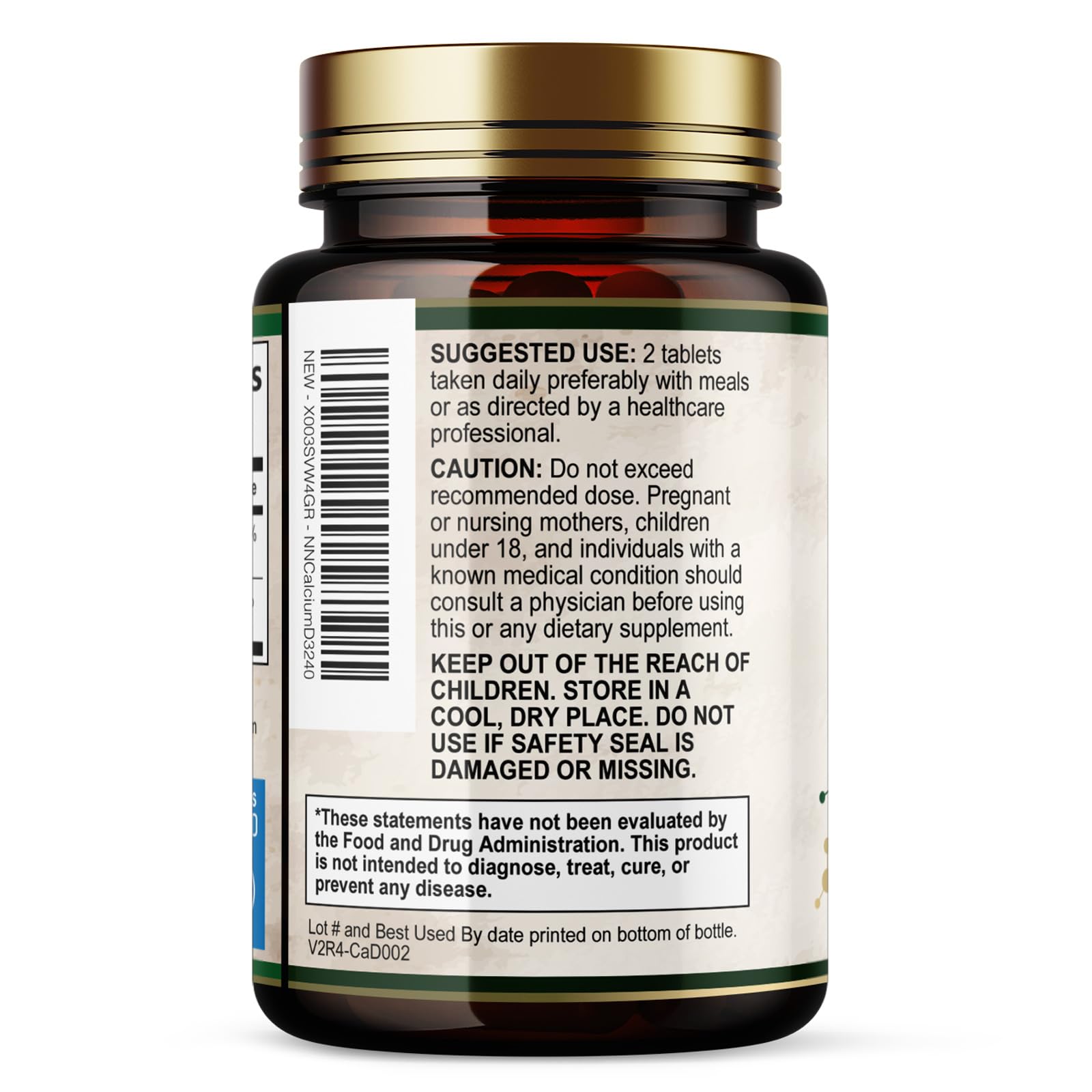 Calcium 1200 mg with Vitamin D3 - Bone Health Supplement, Vitamin D & Calcium Supplements for Women & Men - Bone Strength, Teeth & Immune Support, Nature's Calcium Pills, Bottled in USA - 240 Tablets — Amazon image 8