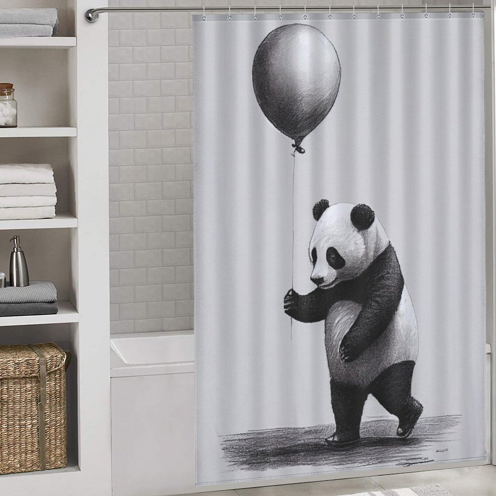 Rideaux de salle de bain panda pour une décoration de douche moderne et élégante