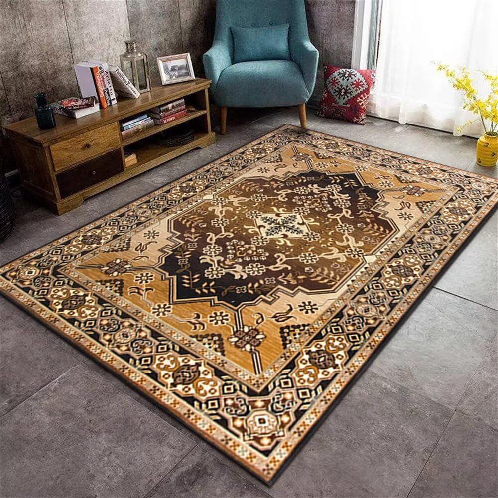Tapis poil ras facile à nettoyer 300x400CM grand tapis jaune pour couvrir les grands sols