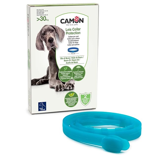 CAMON - Collar Protector para Perro (> 30 kg) con Aceite de neem, 75 cm