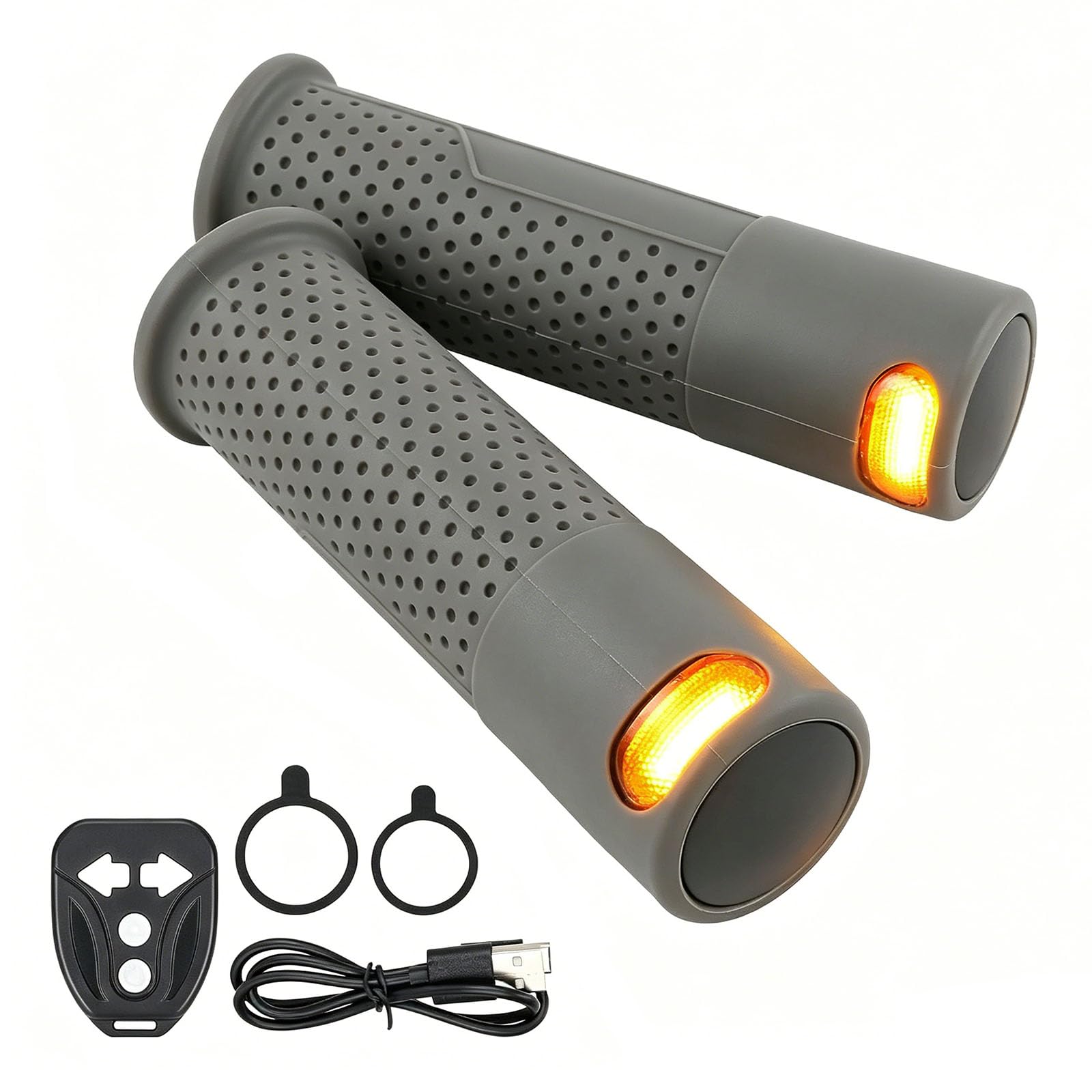 Clignotant Trotinette Electrique – Télécommande sans Fil, Feux LED Rechargeables – Compatible M365/Pro/Max G30 pour Une Communication Directionnelle Claire,Gris