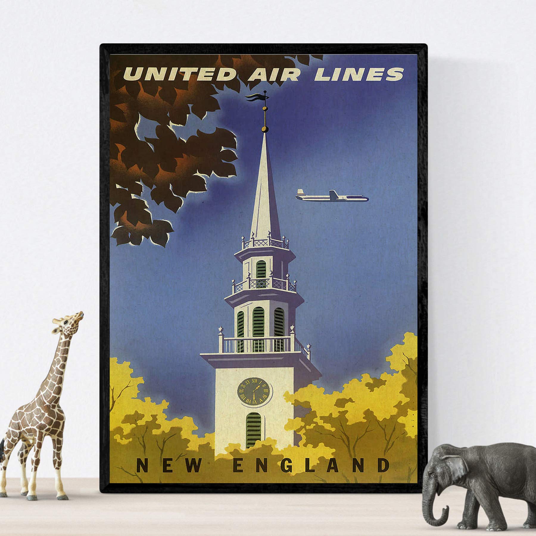 Nacnic Vintage Poster Vintage Poster Europe. Travels to New England. A3 size, 42L x 29.7W cm - Image 3
